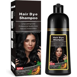Hair Dye Shampoo,Black Hair Dye Shampoo，Champú Con Tinte Natural Para El Cabello，Champú para Teñir El Cabello Negro 3 en 1，Color Duradero, Apto Para Hombres Y Mujeres (500 Ml)