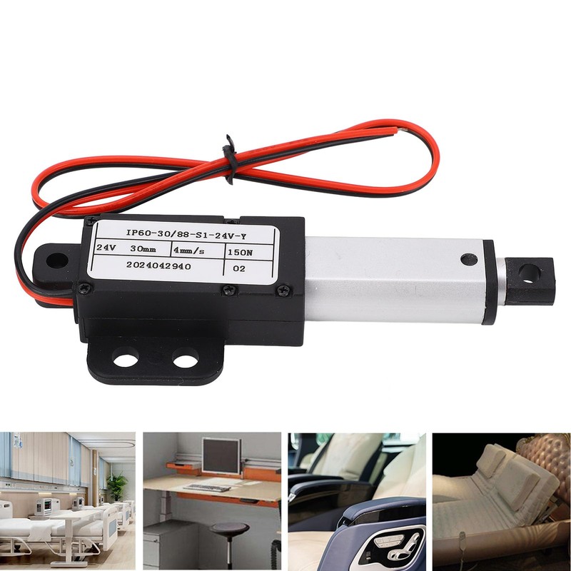 24 VDC Electric Linear Actuator, 30 mm Stroke, Linear Push