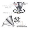 LHS Pour Over Coffee Dripper Stainless Steel Coffee Filter Metal