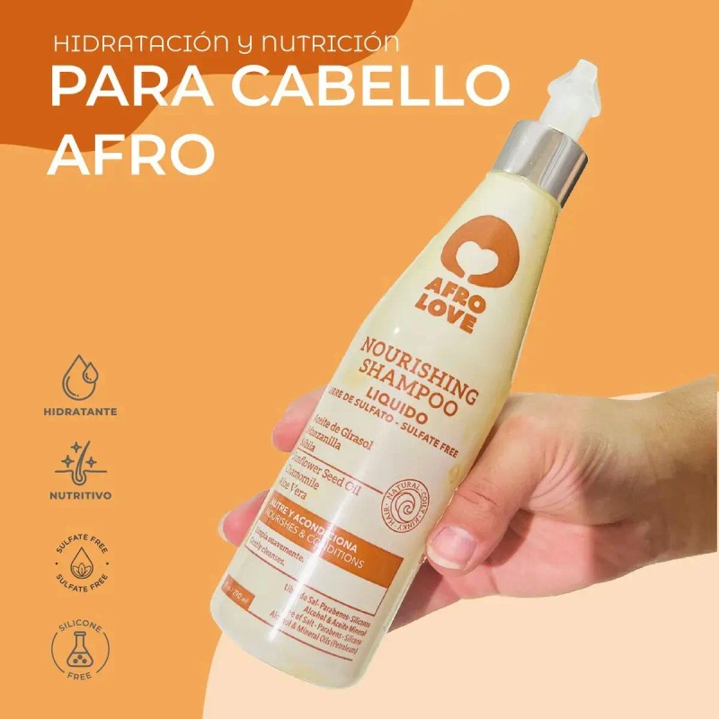 Shampoo Líquido Nourishing Afro Love 290 ml para Cabello Rizado