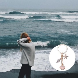 Sudaporn Beach Keychain for Women Girls Seashell Keychains for Mom Sisters Friend Ocean Key Chains for Beach Ocean Lover Birthday Christmas Gift for Marine Biologist Daughter Granddaughter