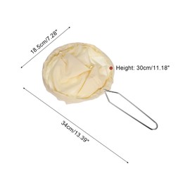 sourcing map 1 Pcs Cloth Coffee Filter Bags, Coffee Sock Filter, Reusable Coffee Strainer with Steel Ring Handle, Medium, Yellow