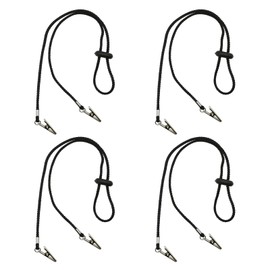 Napkin Clips 4pcs, 62cm/24.4in Adjustable Napkin Chains for Women Men Flexible Napkin Chain Clip Protecting Napkin for Dining Restaurant (Black)