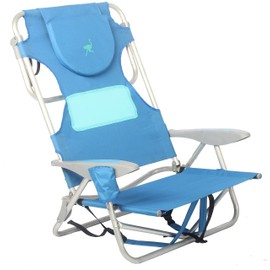 Ladies Comfort On Your Back Chair - Blue, Unique Expandable Chest Pocket