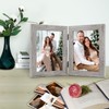 Frametory, 5x7 Double Hinged Picture Frame with Glass Front, Engineered