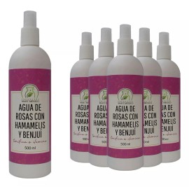 Productos Mart Mexico Agua De Rosas, Hamamelis & Benjuí (500ml) 6 Pack