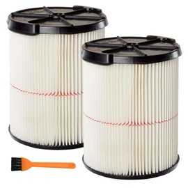 2Pcs Replacement Filter Fit for Craftsman 009-38754 CMXZVBE38754 Red Stripe General Purpose Wet Dry Vac Replacement Filter for 5 to 20 Gallon Shop Vacuums