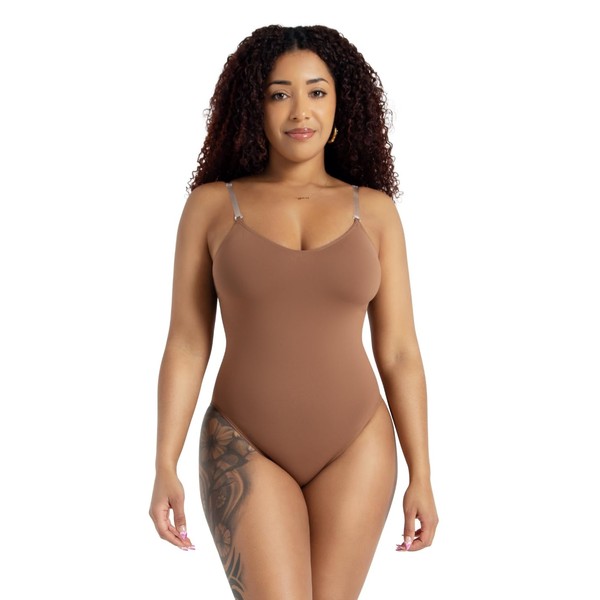 Capezio Womens Camisole With Clear Transition Straps Leotard, Skintone 60,
