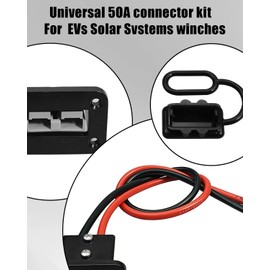 858 1.64FT 50A Battery Quick Disconnect Connector, Fit for Anderson Connector 6 to 12 Gauge, 8AWG Forklift Battery Cable Connector Quick, with O-Ring 12V Wire Harness Terminal, 2PCS