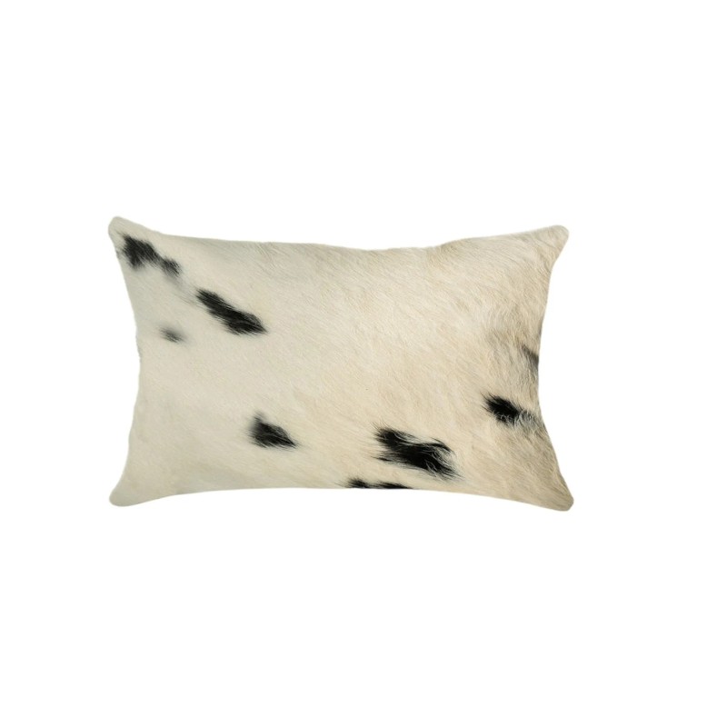 Homeroots 12" X 20" X 5" White And Black Cowhide