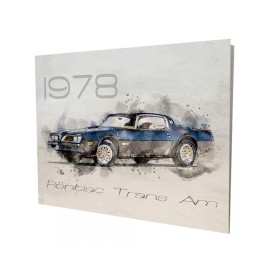 Unbranded 1978 Pontiac Firebird Trans Am Blue Muscle Car Design 16x20 Aluminum Wall Art