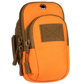 Unbranded Tactical Molle Large Arm Pouch EDC Wrist Bag Outdoor Running Cell Phone Holster - Orange