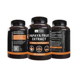 PURE ORIGINAL INGREDIENTS Papaya Extract (365 Capsules) No Magnesium Or Rice Fillers, Always Pure, Lab Verified