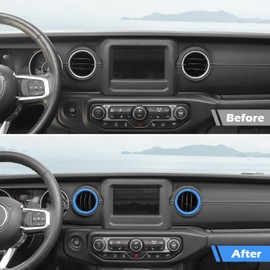 RT-TCZ for Wrangler JL Dash Air Vents Cover Trim Stickers Baby Blue for Jeep Wrangler JL JLU Gladiator JT 2018-2023 Baby Blue Interior Accessories 4pcs