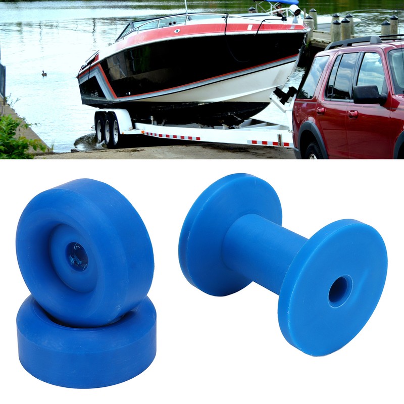 3pcs Trailer Bow Stop Roller Blue PVC Keel Roller Wear