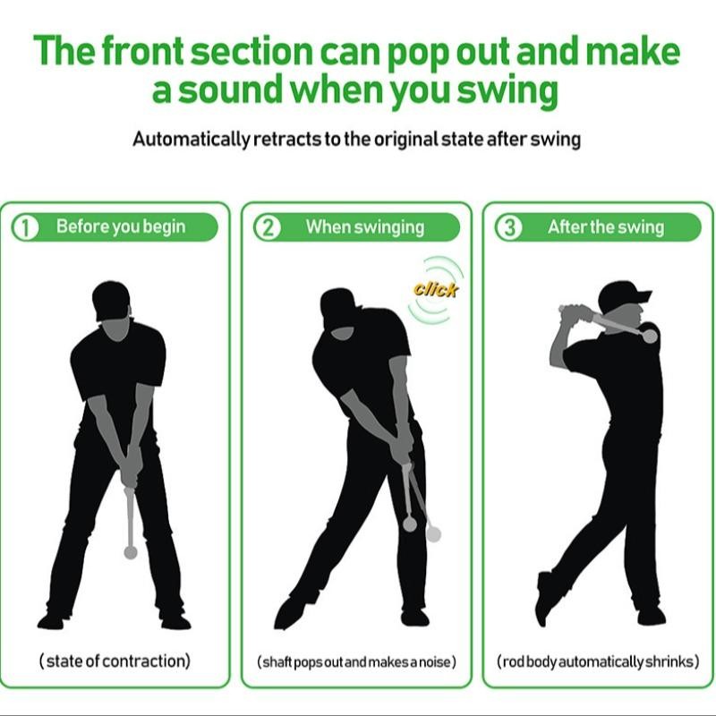 Golf Swing Practice Stick, Telescopic Golf Training Aid with Non-slip