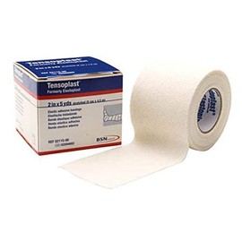 Tensoplast Elastic Athletic Tape, Provides Medium Support or Compression with High Adhesive Properties, Water Replellent and Air Permeable, White, 2" X 5 yds, Roll