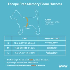 Gooby Escape Free Memory Foam Harness - Purple, Medium - No Pull Step-in Small Dog Harness with Four Point Adjustment - Perfect on The Go Dog Harness for Medium Dogs No Pull and Small Dogs