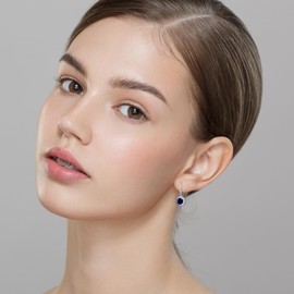 Sapphire Earrings Blue Earrings for Women Moissanite Earrings Silver Earrings for Women Cubic Zirconia Earrings Dangle Earrings September Birthstone Earrings