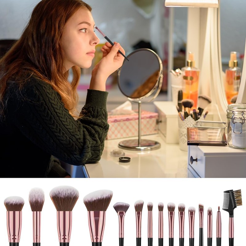 Vicloon Makeup Brush Set, 15 Pieces Professional Brush Set, Premium