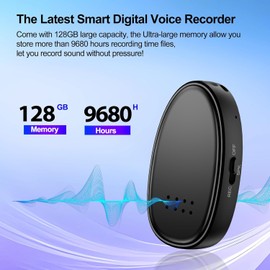 128/ 64GB(9680 Hours) Digital Voice Recorder with Triple Noise Reduction,Portable Audio Recorder with External Speaker, MP3 Recording Device for Work Lectures