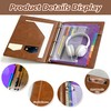 3-Ring Leather Binder,Portfolio Organizer with 5 Built-in Storage Pockets,PU Leather