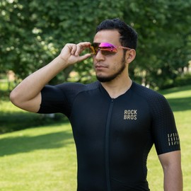 ROCKBROS Cycling Glasses Outdoor Frameless Photochromic Sports Running Windproof Glasses Bicycle Equipment Men and Women