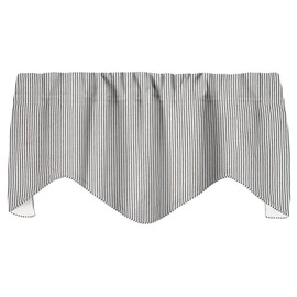 Cortinas para ventana con cenefas de cocina o sala de estar, color negro