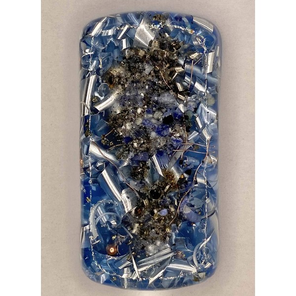 1 Light Blue Small Charging Plate Cell Phone/Bed Charging Crystal Orgone Generator Energy Accumulator 528Hz/7.83Hz/Advance Harmonics Many Beautiful Ingredients and Colors!! (Light Blue)