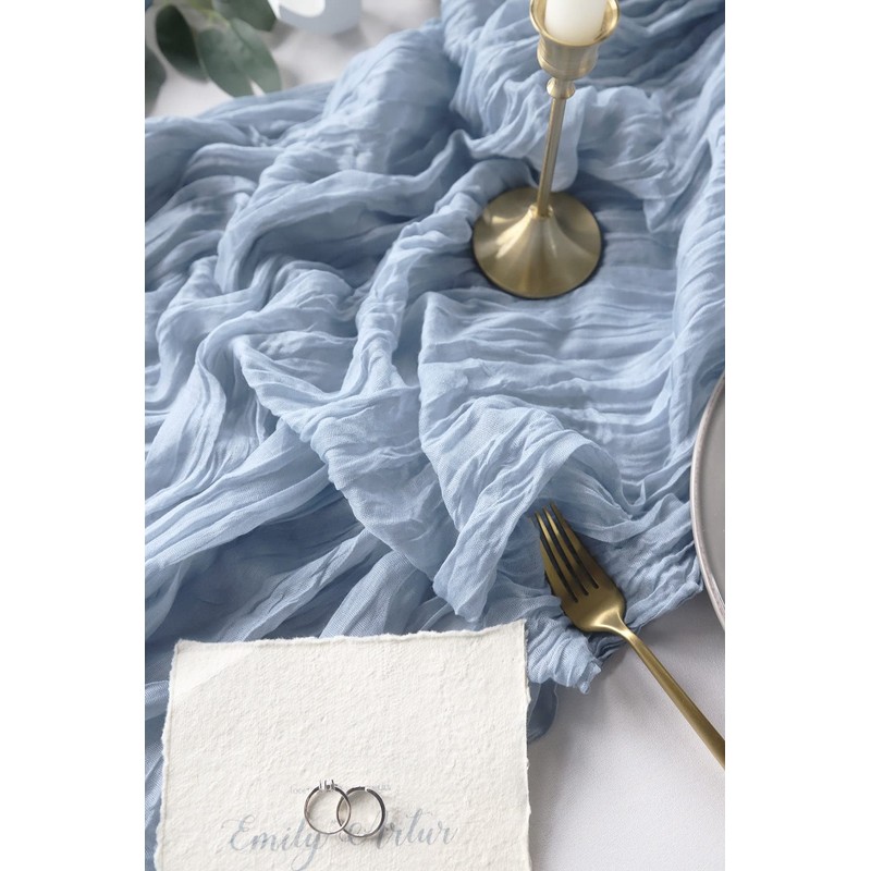 DROMCOM Cheesecloth Table Runner, 90 cm x 300 cm, Dusty