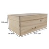Wooden Storage Box Rectangular Unpainted Craft Box 29.5 x 19.5