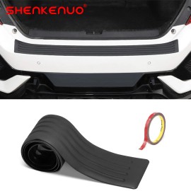 SHENKENUO 41" Black Car Rear Bumper Protector Trim Rubber Trunk Sill Plate Cover Pad Guard