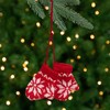 4" Red and White Nordic Knit Mittens Christmas Ornament