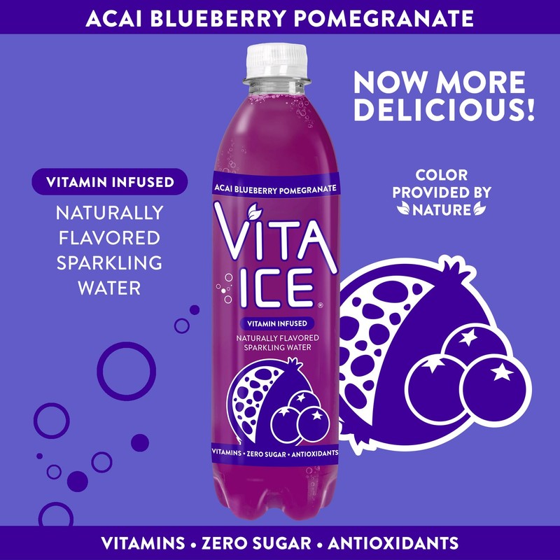 Vita Ice Acai Blueberry Pomegranate, 12 Pack, 17 oz. Bottles