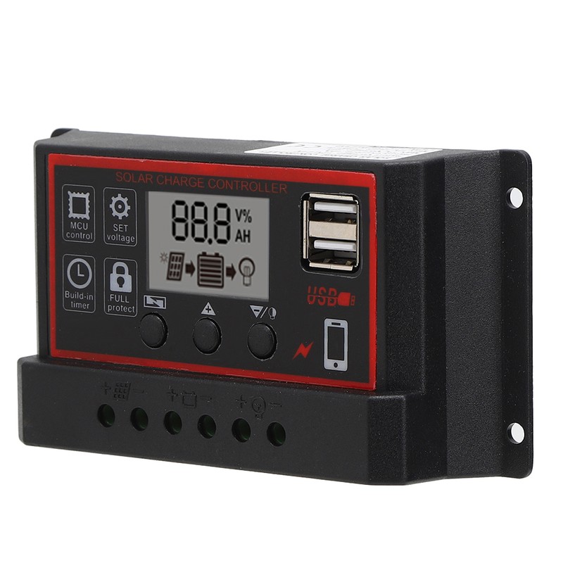LCD Solar Charge Controller 5V /2.5A Dual USB PWM Cell