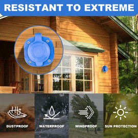 KTOEBYCO Shore Power Inlet Plug 15 Amp, 125V AC Port Plug with Dual 18" Integrated Extension Cord, NEMA 5-15 RV Shore Power Inlet with Waterproof Cover