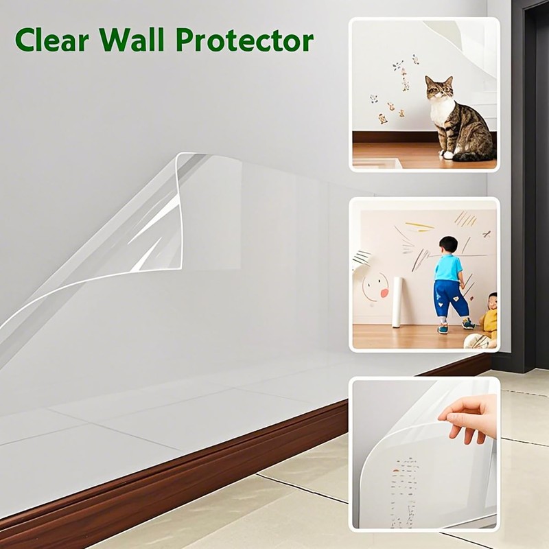 Electrostatic Wall Protective Film - Clear Contact Paper Roll ,