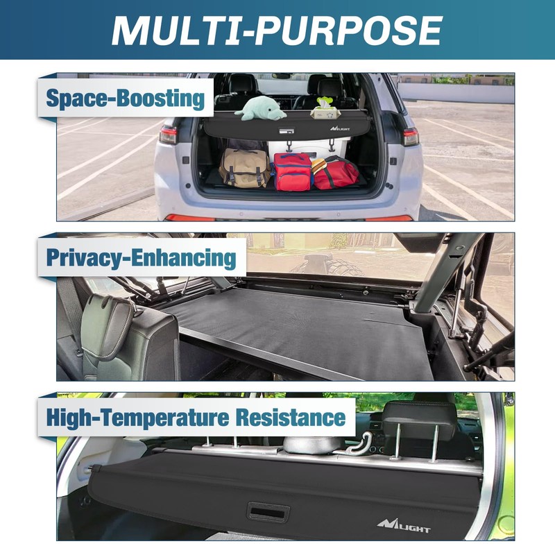 Nilight Trunk Cargo Cover for Jeep Grand Cherokee 2 Row