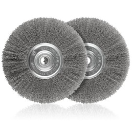 WENORA 8-Inch Wire Wheel for Bench Grinder, 0.012 Carbon Steel Wire with 5/8" Arbor Hole, for Removal of Rust, Paint and Scale from Metal and Wood--2Pcs