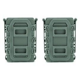 Ansimple Set of 2 Survival Game Magazine Pouch Mag Pouch Magazine Holder Soft Shell Handgun Magazine Pouch Scorpion Molle Compatible TPR Airsoft Game Equipment 5.56&7.62mm (5.56&7.62mm, Green)