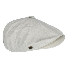 Epoch hats company Men's Linen Newsboy Cap, Small/Medium, Light Grey