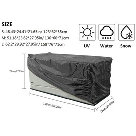 ELR Decking Cover 210D Waterproof Dustproof Outdoor Decking Cover for All Seasons (S: 123 x 62 x 55 cm)