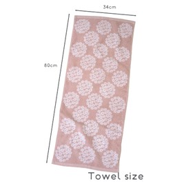 Kosugizen Onnera Face Towel, 13.4 x 31.5 inches (34 x 80 cm), Pink, Set of 2