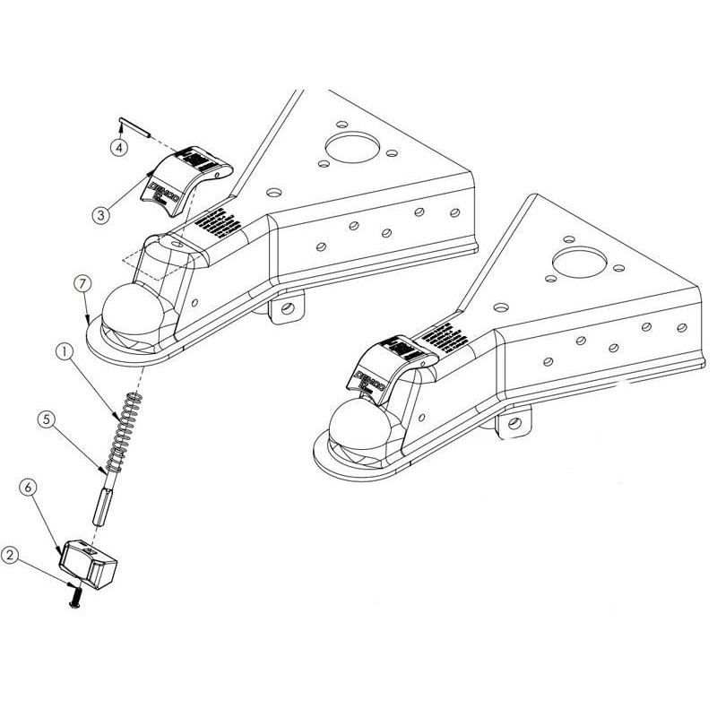 Demco Heavy Duty A-Frame Coupler 2-5/16"" Bolt-on 21,000 lbs Capacity