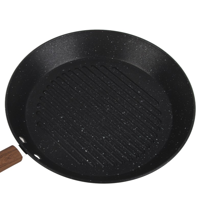 Round Grill Pan Universal Non Stick Multifunctional Flat Bottom Frying