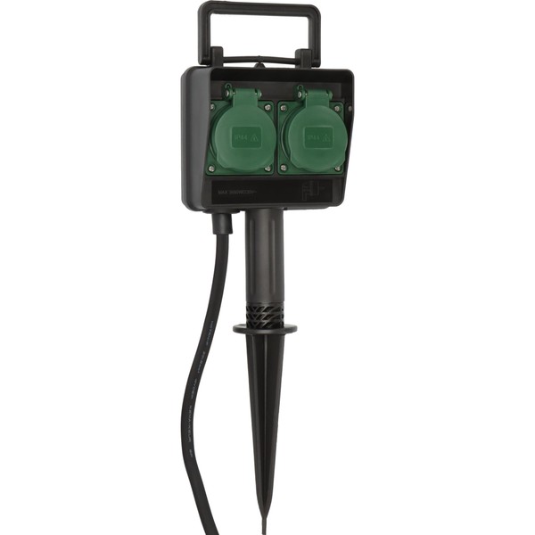 Brennenstuhl Brennenstuhl Garten-Steckdose/Au?ensteckdose 2-Fach mit Erdspie? (witterungsbest?ndiger Kunststoff, Steckdose fr