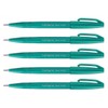 Pentel SES15C-D3 Brush Touch Sign Pen, Turquoise Green, 5 Pens