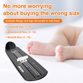 Vaikby Foot Measurement Device, Shoe Sizer Measuring Devices Ruler Sizer for Kids Adults, Buy Kids Shoes Online Simply with a Foot Measuring Device