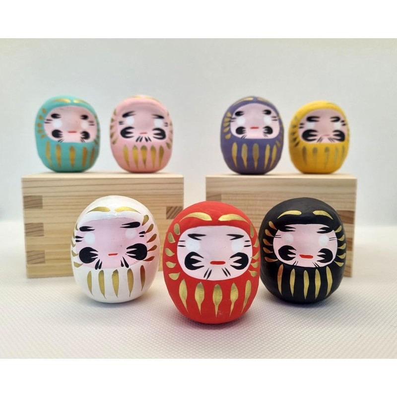 EDOYA Daruma Dolls (Set of 7) Japanese Good Luck Fortune