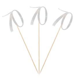 Silver Glitter 70th Birthday Centerpiece Sticks, 12-Pack Number 70 Table Topper Anniversary Party Decorations